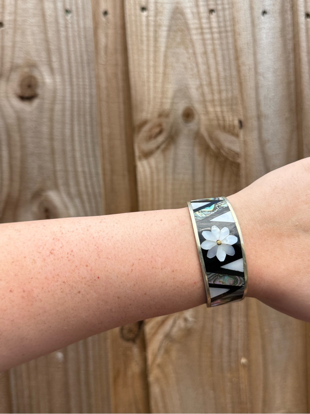 Vintage Alpaca Mexican Alpaca cuff bracelet